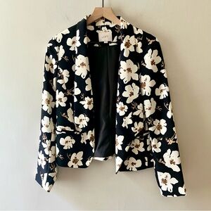 LOFT Floral Drape Front Blazer